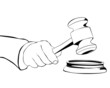 hand with judicial hammer