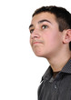 teenage boy looking up