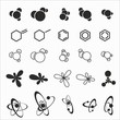 Molecules on the white background