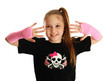 Photo: Portrait of a young girl with punk gloves Portrait of a young girl with punk gloves