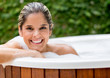 Woman taking a bath