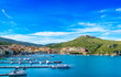 Foto: Porto Ercole village and harbor in a sea bay. Aerial view, Argen Porto Ercole village and harbor in a sea bay. Aerial view, Argen