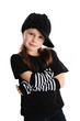 Portrait of a punk rock young girl with hat