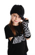 Portrait of a punk rock young girl with hat