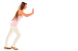 Woman pushing something