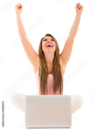 Photo: Successful woman with a laptop Successful woman with a laptop