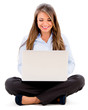 Business woman working online