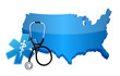 USA healthcare concept with a Stethoscope