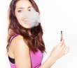 woman smoking e-cigarette