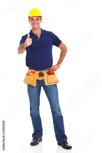 Photo: construction worker giving thumb up construction worker giving thumb up