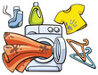 dirty clothes and washer
