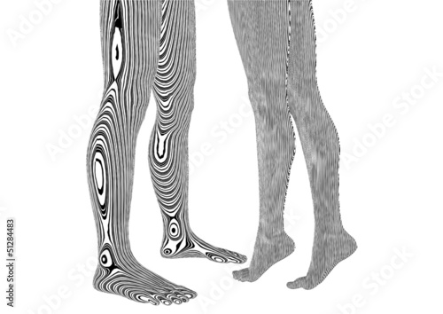 Illustration: Man And Woman Tattoo Legs On A White 04 Man And Woman Tattoo Legs On A White 04