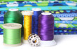 Quilting Thread With Fabric and Copy Space