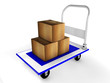 3d trolley with boxes