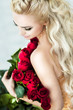 Fashion Blonde Woman With Flow...
