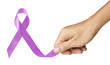Hand Make Lavender Ribbon for General Cancer symbol on white