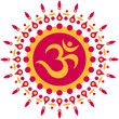 OM Mantra Symbol, Blumen, Aum, Buddhismus