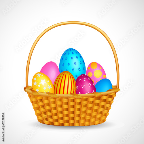 Vector: vector illustration of basket full of colorful Easter egg vector illustration of basket full of colorful Easter egg