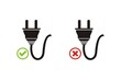 plugged and un-plugged icons