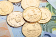 Goldmünzen und Euroscheine