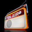on air radio on black