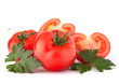Tomato vegetables and parsley leaves still life
