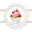 Cupcake with  pink cream