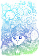 Sketchy doodle illustration about life in cosmos.