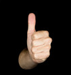 hand in the black background