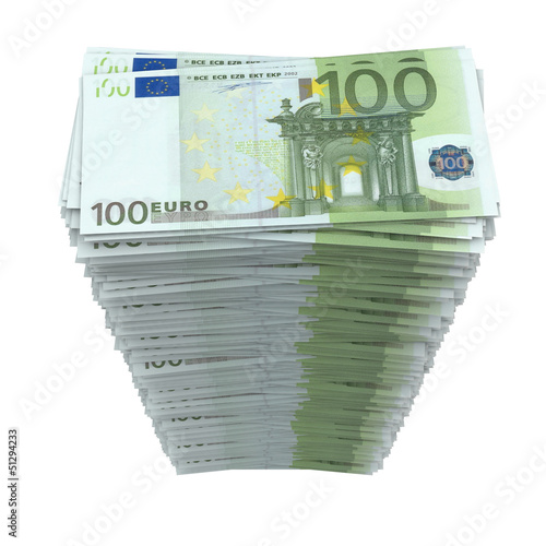 Illustration: Stack of european currency Stack of european currency