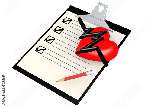 Illustration: Note pad with heart Note pad with heart