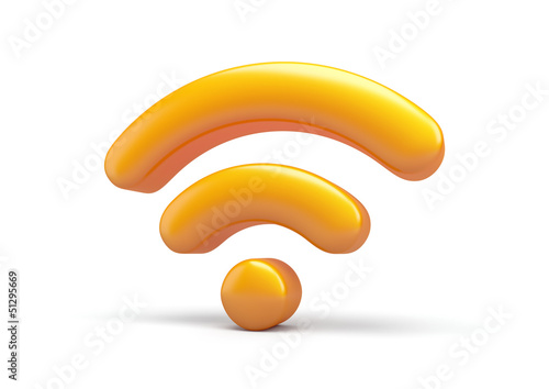 Illustration: Wireless network symbol Wi-fi isolated 3d icon. Wireless network symbol Wi-fi isolated 3d icon.
