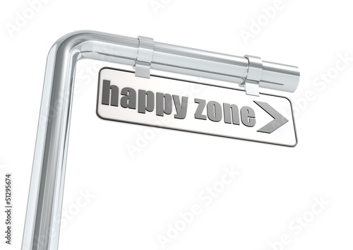 Illustration: Happy zone street sign Happy zone street sign
