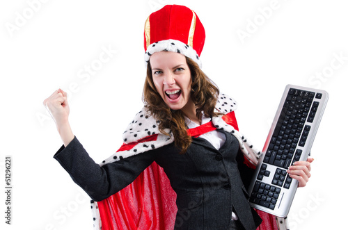 Photo: Woman queen in funny concept Woman queen in funny concept