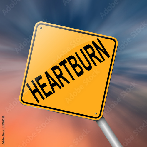Illustration: Heartburn concept. Heartburn concept.