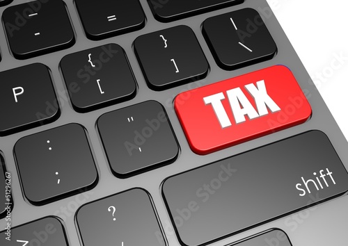 Illustration: Tax with black keyboard Tax with black keyboard
