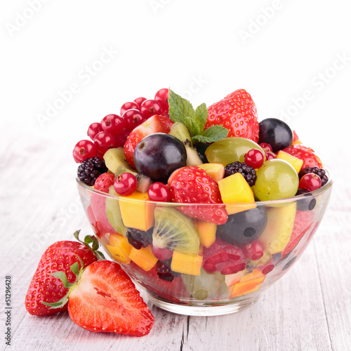 Photo: fresh fruits salad in bowl fresh fruits salad in bowl