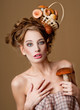 Photo: woman with a basket of mushrooms woman with a basket of mushrooms