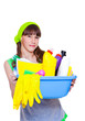 Ggirl ready for spring cleaning