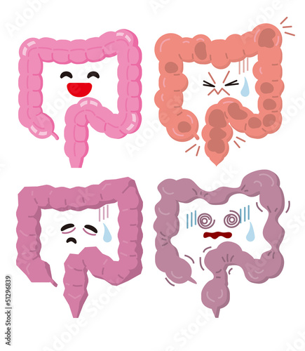 Illustration: 健康な大腸 不健康な大腸 健康な大腸 不健康な大腸