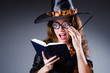 Witch in scary halloween concept