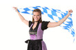 Foto: Frau mit Bayernfahne Frau mit Bayernfahne