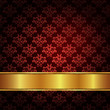 Motif papillon et fleurs sur fond rouge