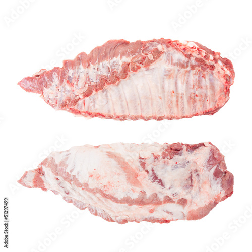 Photo: Both sides of raw pork ribs Both sides of raw pork ribs
