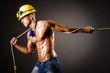 Nude Builder Pulling Rope In D...