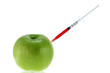 Genetic Modification - Red Liquid injecting to a Green Apple
