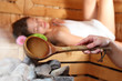 Aufguss in der Sauna