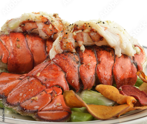 Photo: Grilled Lobster Tail With Asparagus Grilled Lobster Tail With Asparagus