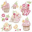 Vektor: Geburtstag, Kaffee, Kuchen, Muffins, vector set Geburtstag, Kaffee, Kuchen, Muffins, vector set