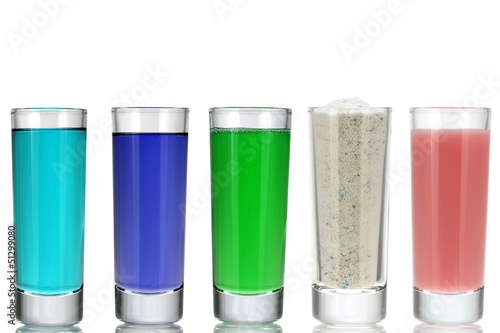 Photo: Different Kinds of Laundry Detergent, Washing Powder, Softener Different Kinds of Laundry Detergent, Washing Powder, Softener